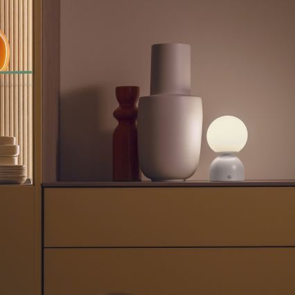 Schöner Wohnen 19218-39 - Luminária de mesa recarregável com controle por toque e LED dimerizável RUDI LED/1,2W/5V 3000-6000K 1200 mAh cinza