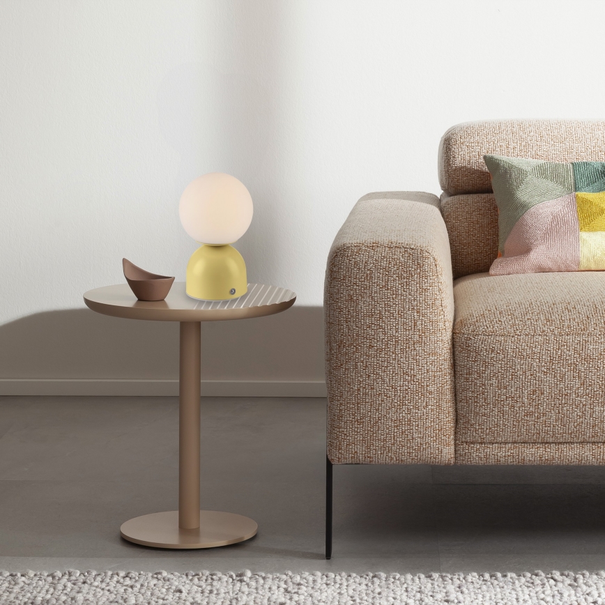 Schöner Wohnen 19218-81 - Candeeiro de mesa recarregável LED RUDI, dimerizável por toque, LED/1,2W/5V 3000-6000K 1200 mAh amarelo