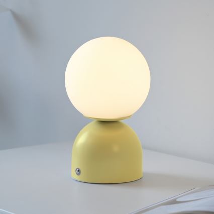 Schöner Wohnen 19218-81 - Candeeiro de mesa recarregável LED RUDI, dimerizável por toque, LED/1,2W/5V 3000-6000K 1200 mAh amarelo