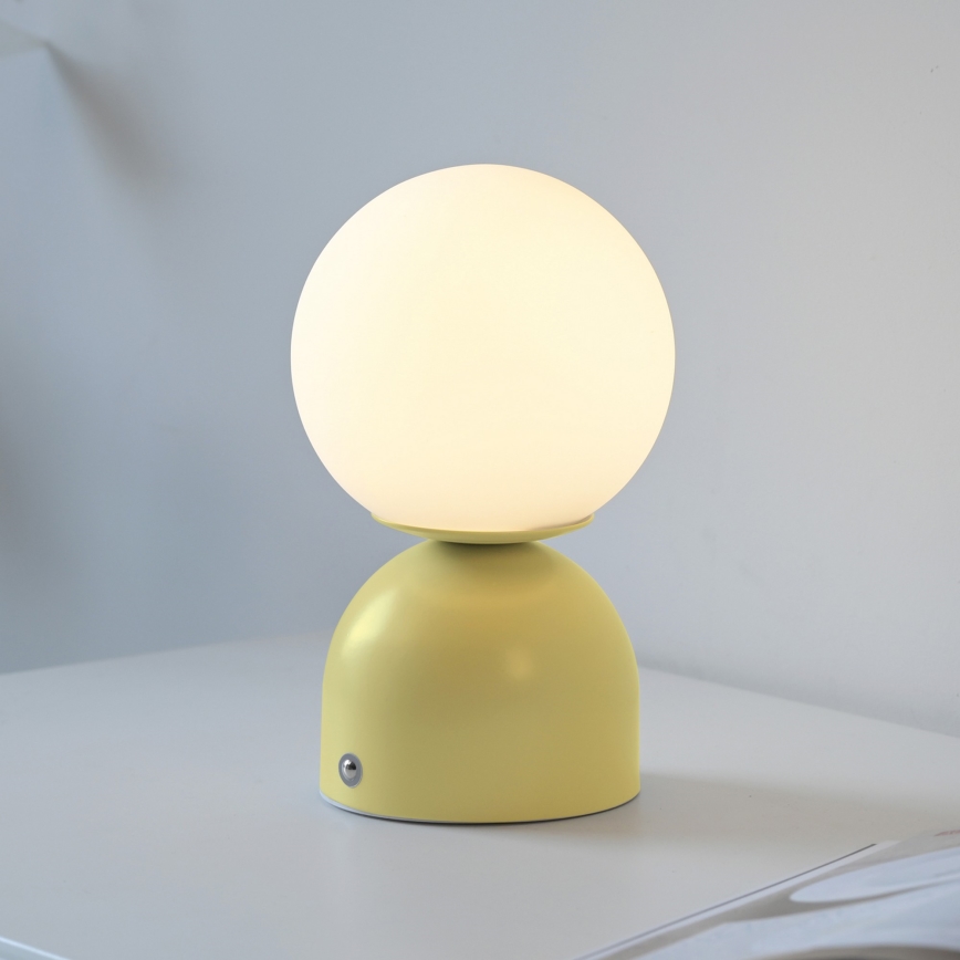 Schöner Wohnen 19218-81 - Candeeiro de mesa recarregável LED RUDI, dimerizável por toque, LED/1,2W/5V 3000-6000K 1200 mAh amarelo