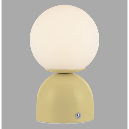 Schöner Wohnen 19218-81 - Candeeiro de mesa recarregável LED RUDI, dimerizável por toque, LED/1,2W/5V 3000-6000K 1200 mAh amarelo