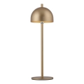 Schöner Wohnen 19244-12 - Candeeiro de mesa exterior recarregável, dimerizável e com controlo tátil BELLIS LED/2,5W/5V 2600 mAh IP54, dourado