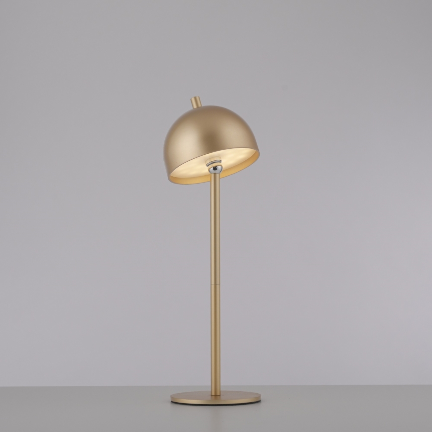 Schöner Wohnen 19244-12 - Candeeiro de mesa exterior recarregável, dimerizável e com controlo tátil BELLIS LED/2,5W/5V 2600 mAh IP54, dourado