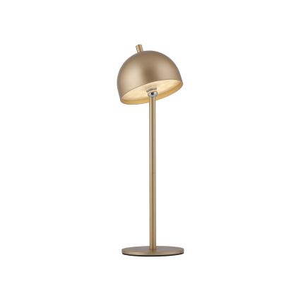 Schöner Wohnen 19244-12 - Candeeiro de mesa exterior recarregável, dimerizável e com controlo tátil BELLIS LED/2,5W/5V 2600 mAh IP54, dourado