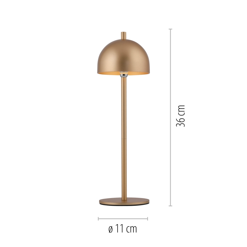 Schöner Wohnen 19244-12 - Candeeiro de mesa exterior recarregável, dimerizável e com controlo tátil BELLIS LED/2,5W/5V 2600 mAh IP54, dourado