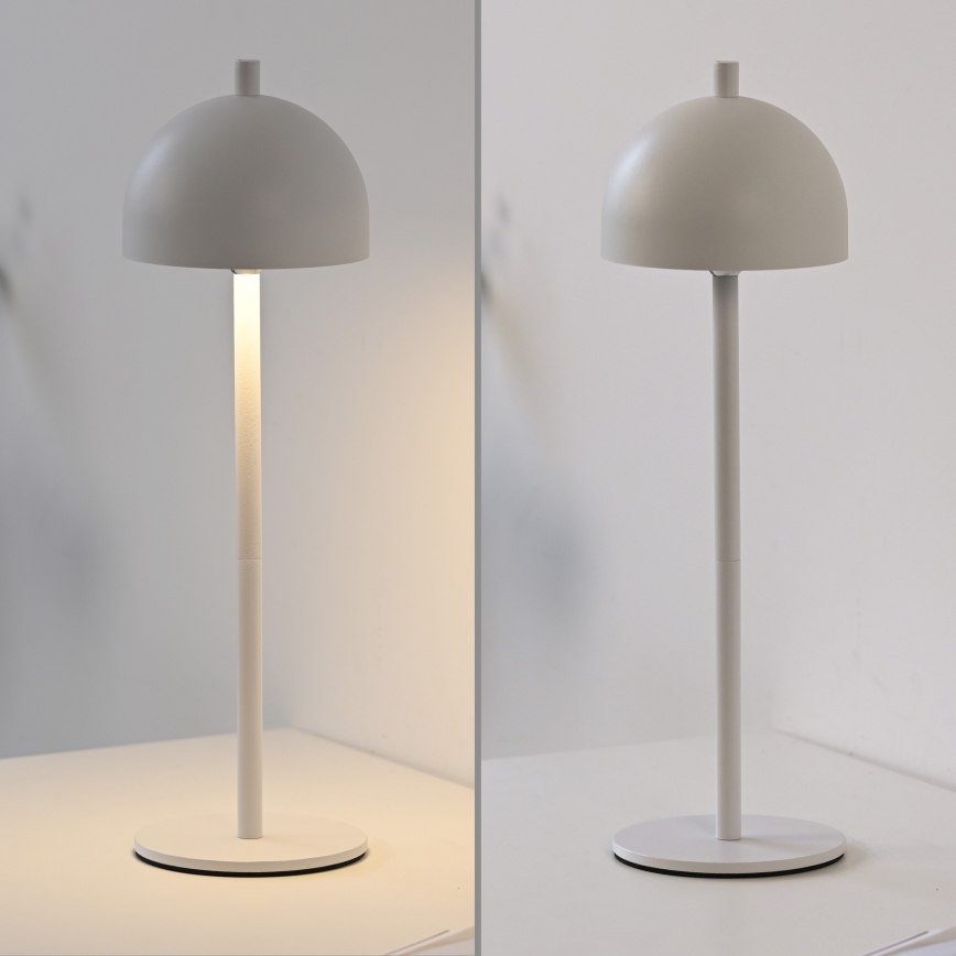 Schöner Wohnen 19244-16 - Candeeiro de mesa tátil dimmerizável recarregável para exterior BELLIS LED/2,5W/5V 2600 mAh IP54 branco