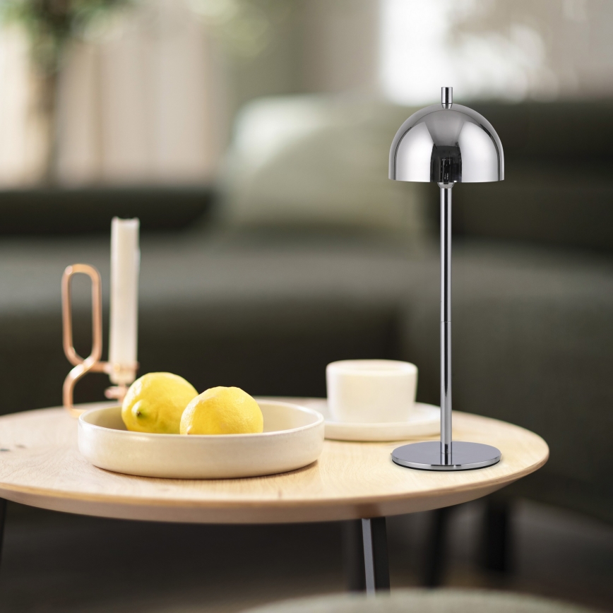 Schöner Wohnen 19244-17 - Candeeiro de mesa exterior LED recarregável BELLIS, regulável por toque, LED/2,5W/5V 2600 mAh IP54, cromado brilhante