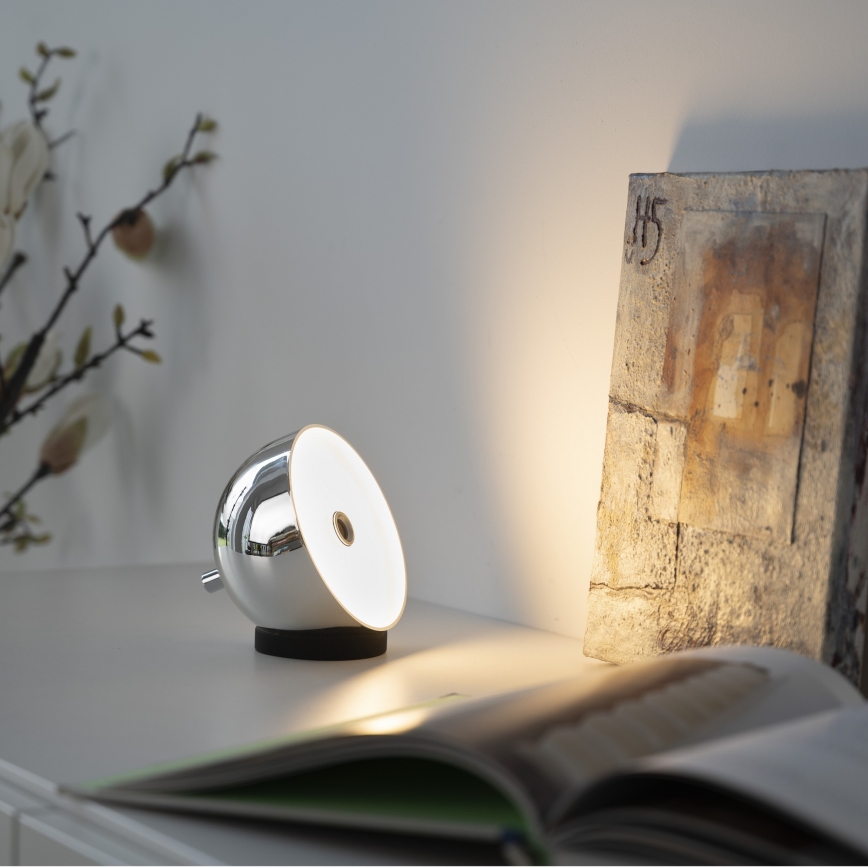 Schöner Wohnen 19244-17 - Candeeiro de mesa exterior LED recarregável BELLIS, regulável por toque, LED/2,5W/5V 2600 mAh IP54, cromado brilhante