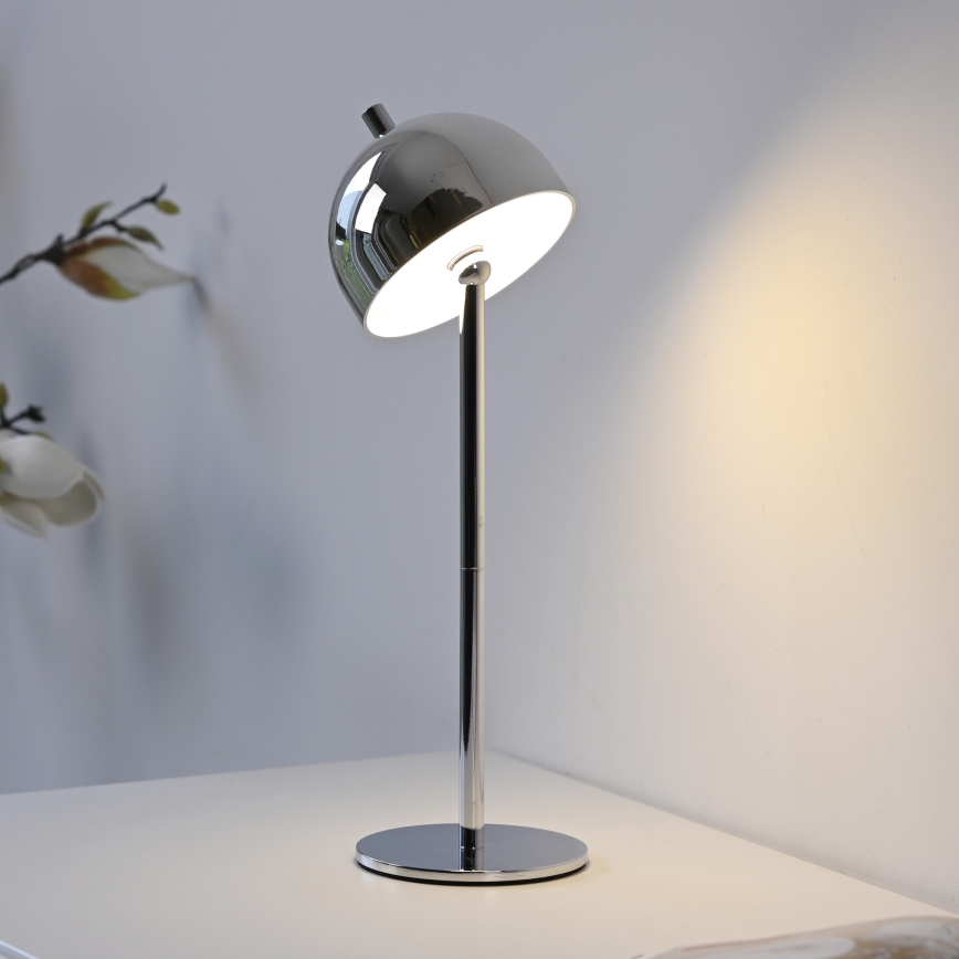 Schöner Wohnen 19244-17 - Candeeiro de mesa exterior LED recarregável BELLIS, regulável por toque, LED/2,5W/5V 2600 mAh IP54, cromado brilhante