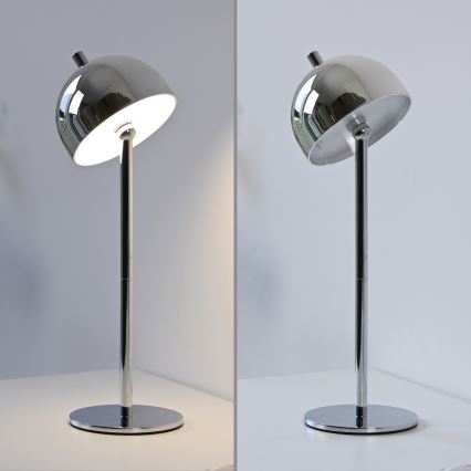 Schöner Wohnen 19244-17 - Candeeiro de mesa exterior LED recarregável BELLIS, regulável por toque, LED/2,5W/5V 2600 mAh IP54, cromado brilhante