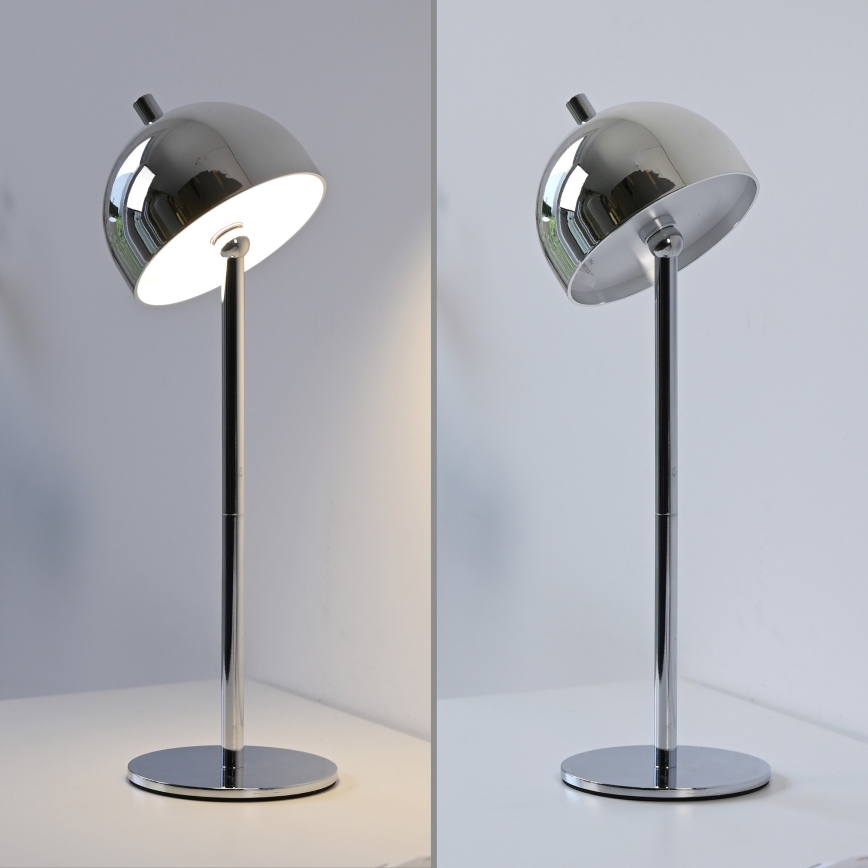 Schöner Wohnen 19244-17 - Candeeiro de mesa exterior LED recarregável BELLIS, regulável por toque, LED/2,5W/5V 2600 mAh IP54, cromado brilhante