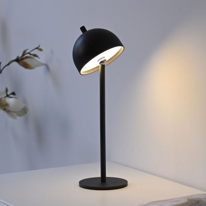 Schöner Wohnen 19244-18 - Lâmpada de mesa para exterior LED recarregável, regulável por toque BELLIS LED/2,5W/5V 2600 mAh IP54 preta