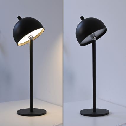 Schöner Wohnen 19244-18 - Lâmpada de mesa para exterior LED recarregável, regulável por toque BELLIS LED/2,5W/5V 2600 mAh IP54 preta