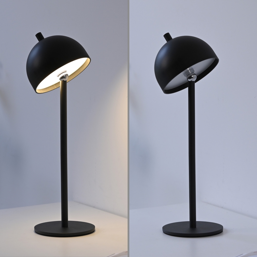 Schöner Wohnen 19244-18 - Lâmpada de mesa para exterior LED recarregável, regulável por toque BELLIS LED/2,5W/5V 2600 mAh IP54 preta