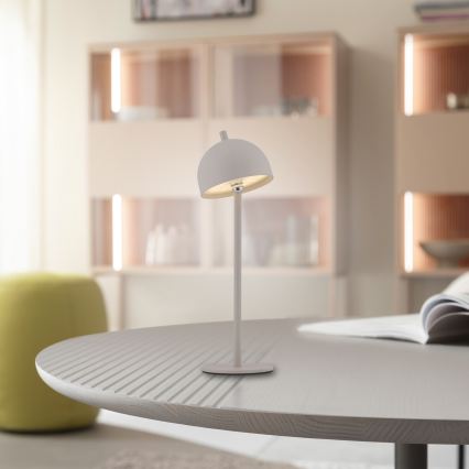 Schöner Wohnen 19244-39 - Lâmpada de mesa para exterior BELLIS LED tátil, regulável e recarregável, 2,5W/5V, 2600 mAh, IP54, cinzento