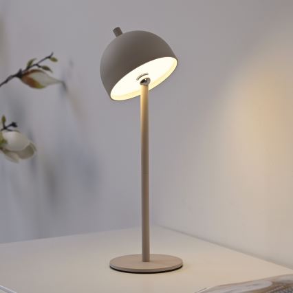 Schöner Wohnen 19244-39 - Lâmpada de mesa para exterior BELLIS LED tátil, regulável e recarregável, 2,5W/5V, 2600 mAh, IP54, cinzento