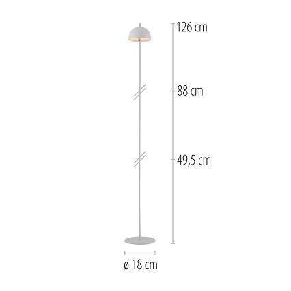 Schöner Wohnen 19245-16 - Candeeiro de pé recarregável para exterior, tátil e regulável BELLIS LED/2,5W/5V 2600 mAh IP54 branco