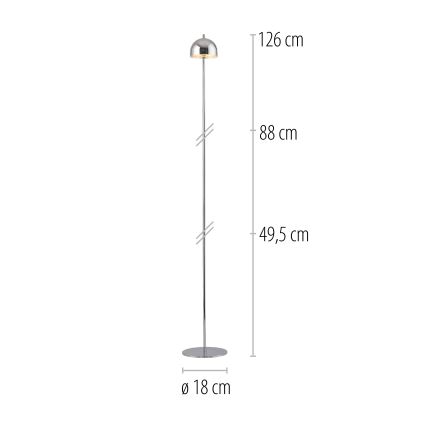 Schöner Wohnen 19245-17 - Lâmpada de pé exterior LED BELLIS, recarregável e dimerizável por toque, LED/2,5W/5V 2600 mAh IP54, cromo brilhante