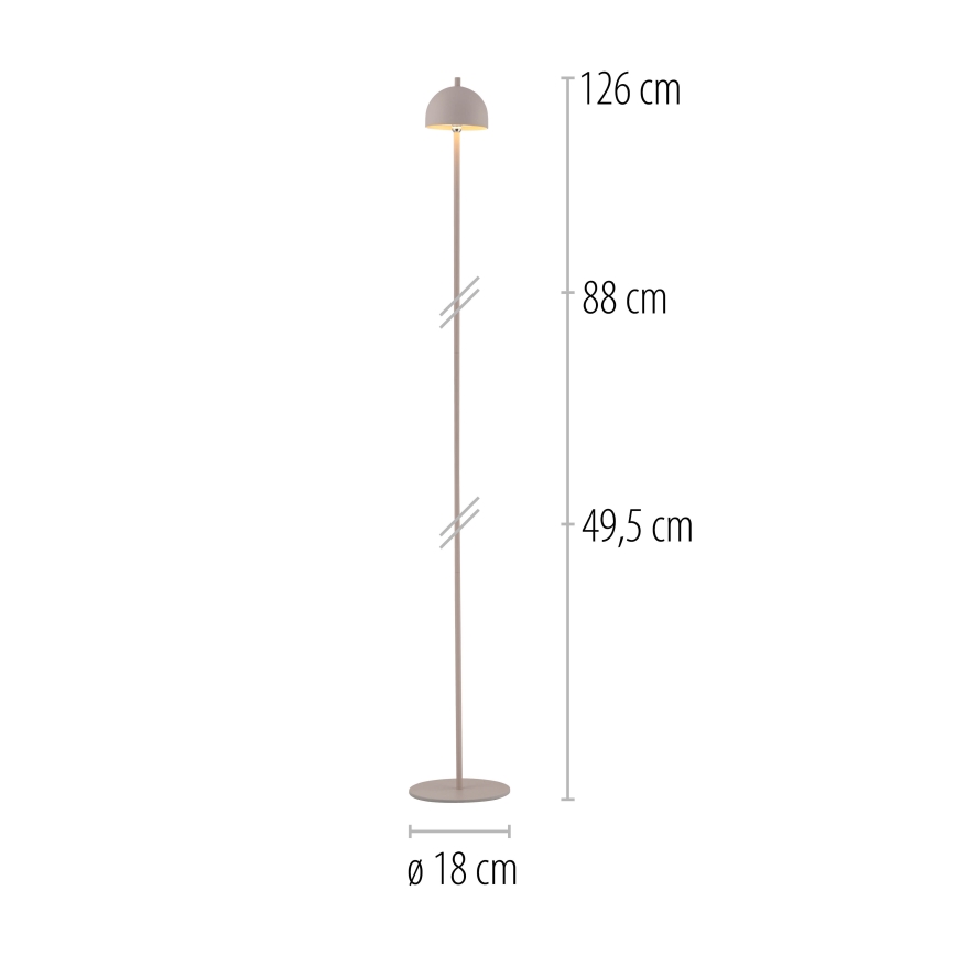 Schöner Wohnen 19245-39 - Lâmpada de pé para exterior recarregável, tátil e dimerizável BELLIS LED/2,5W/5V 2600 mAh IP54 cinzento