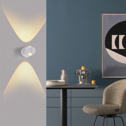 Schöner Wohnen 19331-16 - Aplique de parede LED CHIA 2xLED/2W/230V branco