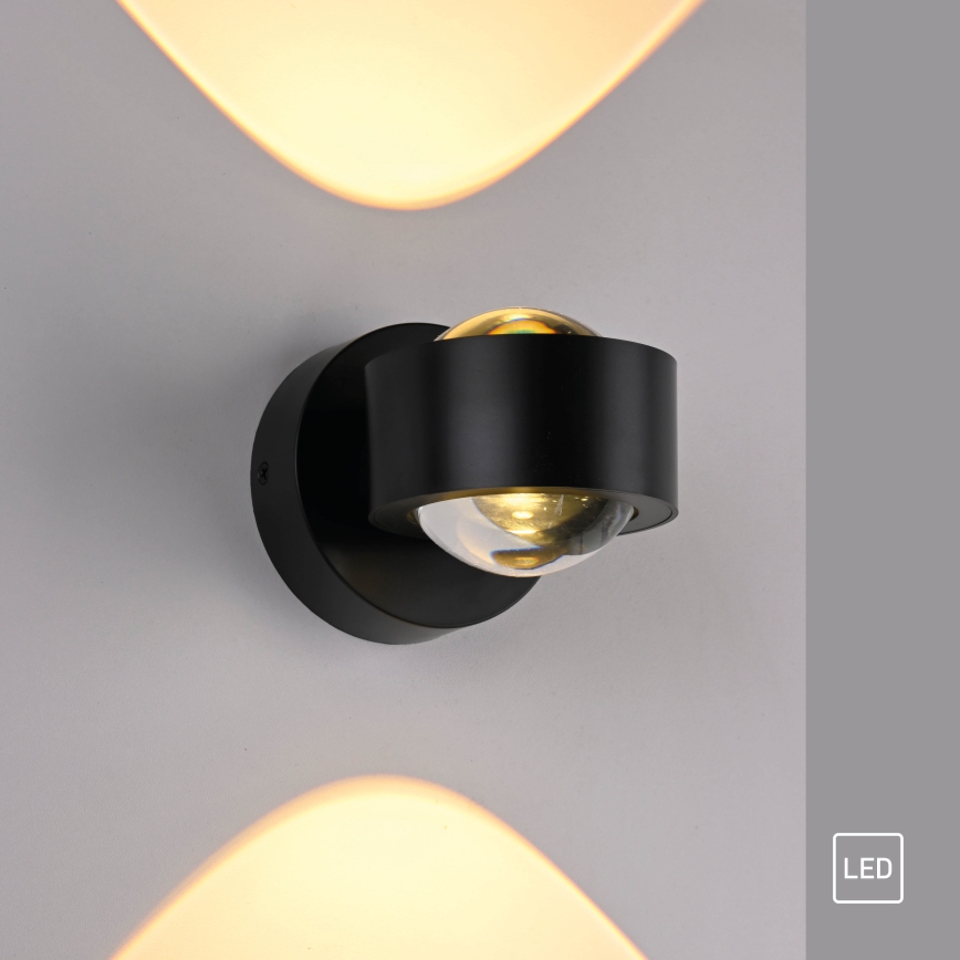 Schöner Wohnen 19331-18 - Aplique de parede LED CHIA 2xLED/2W/230V preto