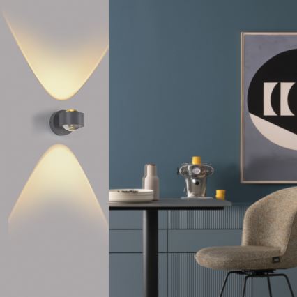 Schöner Wohnen 19331-21 - Luminária de parede LED CHIA 2xLED/2W/230V antracite
