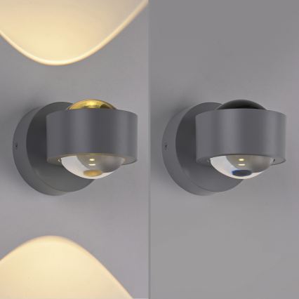 Schöner Wohnen 19331-21 - Luminária de parede LED CHIA 2xLED/2W/230V antracite