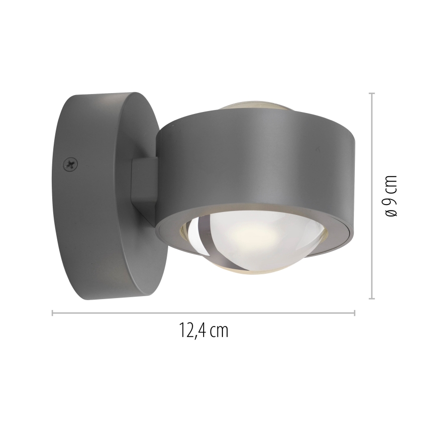 Schöner Wohnen 19331-21 - Luminária de parede LED CHIA 2xLED/2W/230V antracite