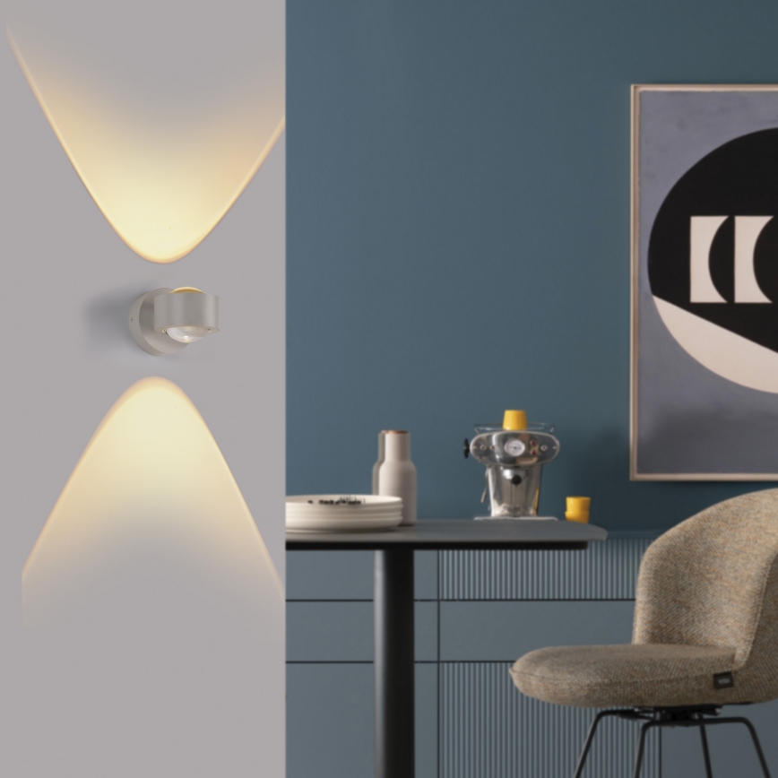 Schöner Wohnen 19331-39 - Aplique de parede LED CHIA 2xLED/2W/230V cinzento
