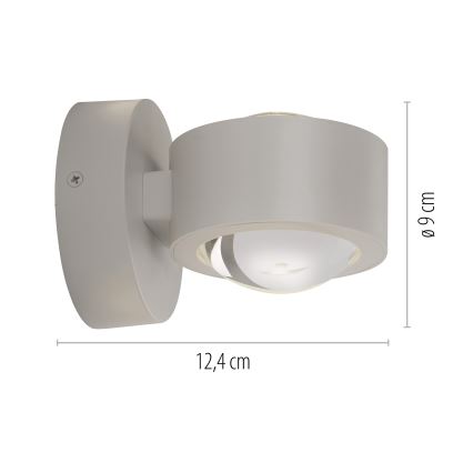 Schöner Wohnen 19331-39 - Aplique de parede LED CHIA 2xLED/2W/230V cinzento