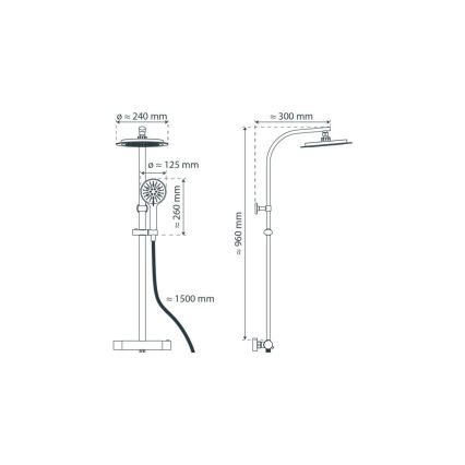 Schütte 60046 - Conjunto de duche com misturador termostático MADURA FRESH, cromado brilhante