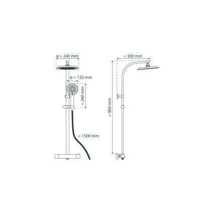 Schütte 60076 - Conjunto de duche com bateria termostática MADURA FRESH preta