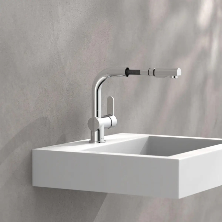 Schütte 79710 - Torneira de cozinha com ducha extraível LONDON cromado brilhante