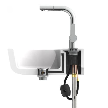 Schütte 79710 - Torneira de cozinha com ducha extraível LONDON cromado brilhante