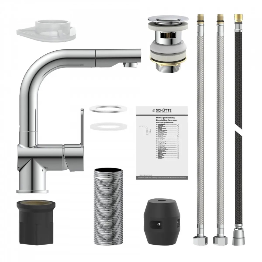 Schütte 79710 - Torneira de cozinha com ducha extraível LONDON cromado brilhante