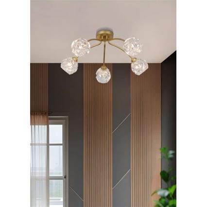 Searchlight - Lustre de teto sobreposto ASTRAL 5xG9/33W/230V dourado