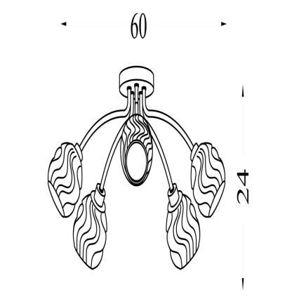 Searchlight - Lustre de teto sobreposto ASTRAL 5xG9/33W/230V dourado
