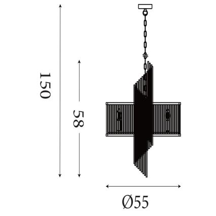 Searchlight - Lustre suspenso com corrente LARA 6xE14/60W/230V