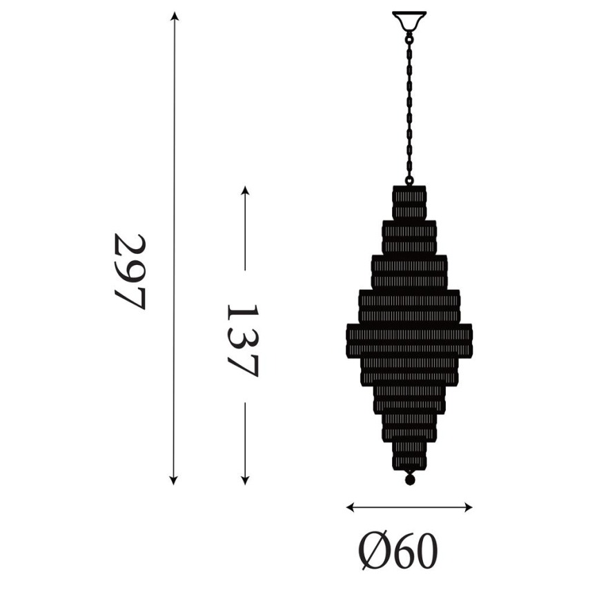 Searchlight - Lustre suspenso por corrente EMPIRE 13xE14/60W/230V