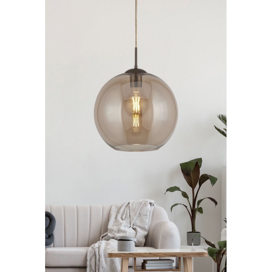 Searchlight - Candelabro num fio BALL 1xE27/60W/230V castanho