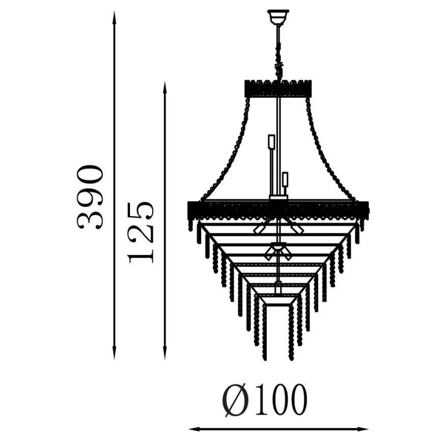Searchlight - Lustre com corrente LOUIS PHILLIPE 28xE14/60W/230V