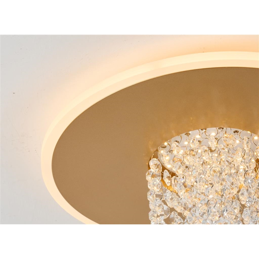 Searchlight - Luminária de teto LED dimerizável DELUGE LED/20W/230V diâmetro 31,5 cm dourada