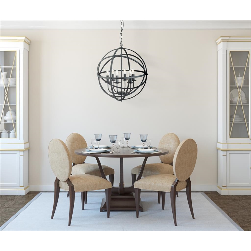 Searchlight - Lustre com corrente ORBIT 6xE14/60W/230V preto