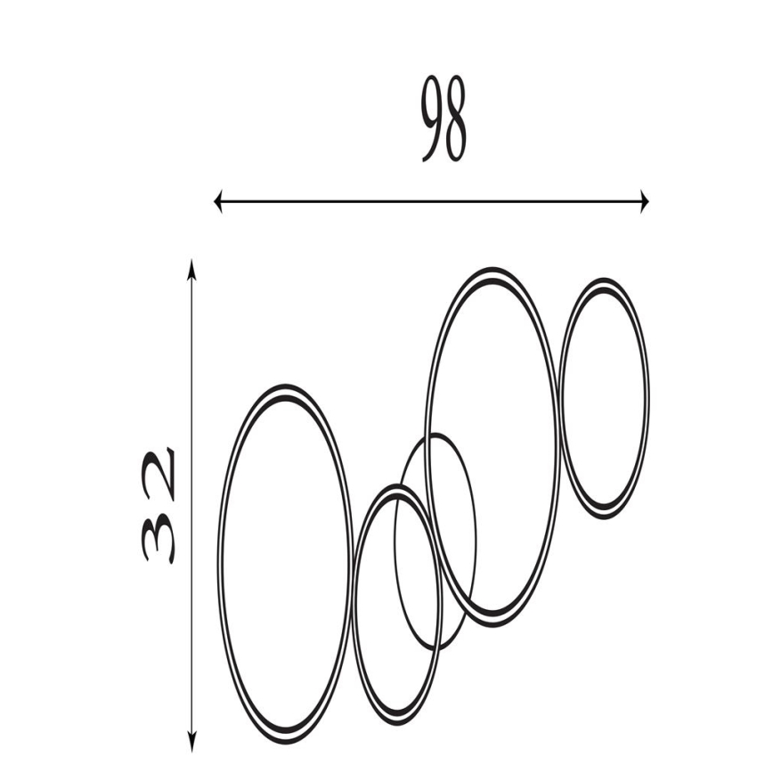 Searchlight - Luminária de teto LED dimerizável CIRQUE LED/37W/230V 3000K 33x97 cm