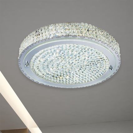 Searchlight - Iluminação de teto LED FLUSH LED/24W/230V diâmetro 40 cm cromado