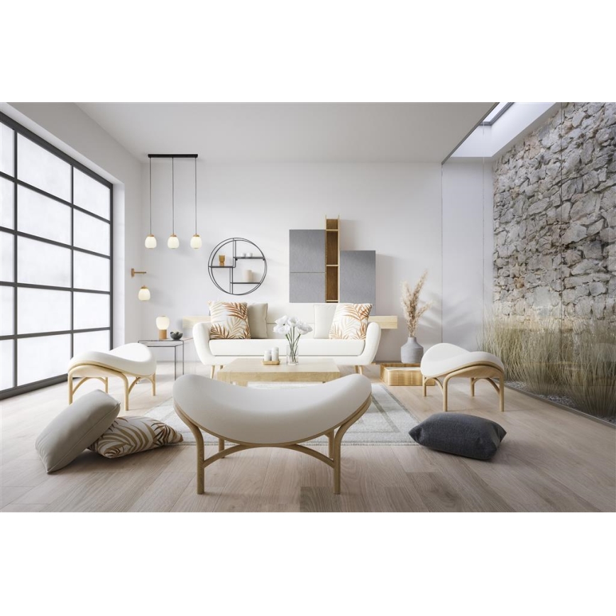 Searchlight - Candeeiro suspenso ELLA 3xE14/7W/230V faia