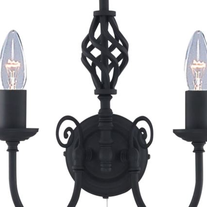 Searchlight - Iluminação de parede ZANZIBAR 2xE14/60W/230V preto