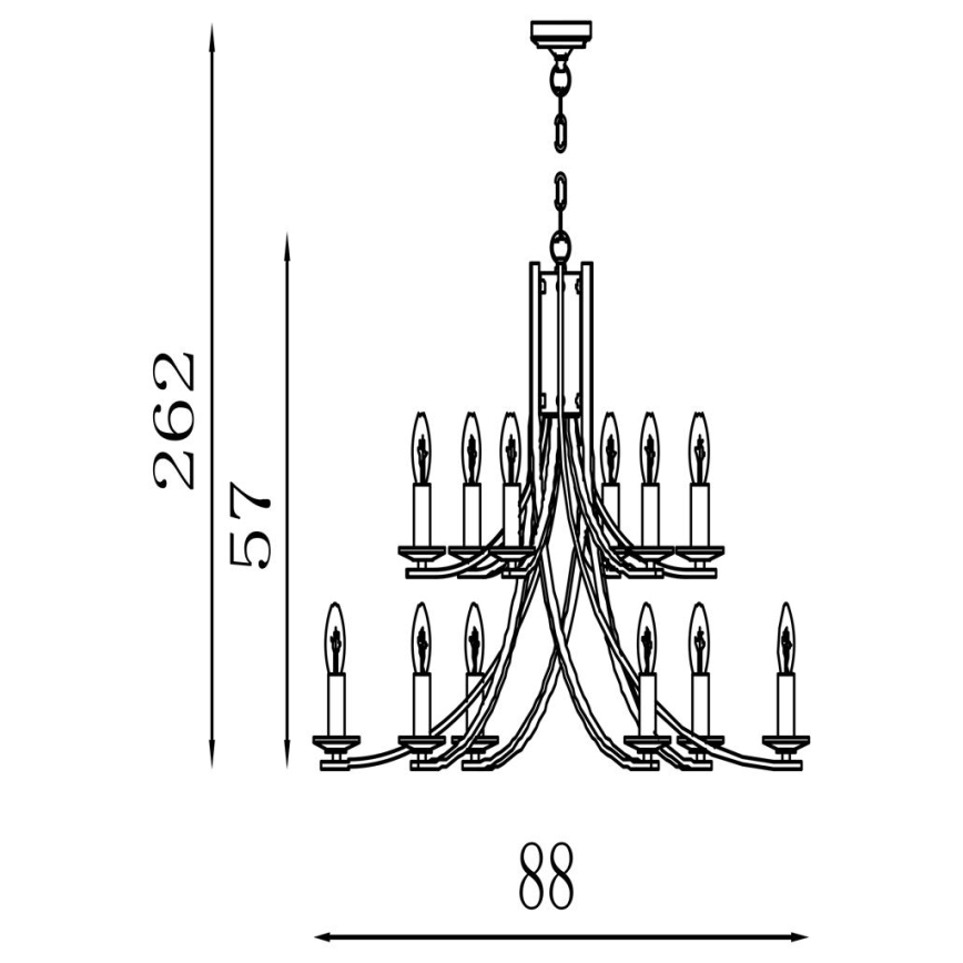 Searchlight - Lustre suspenso por corrente ASCONA 12xE14/60W/230V