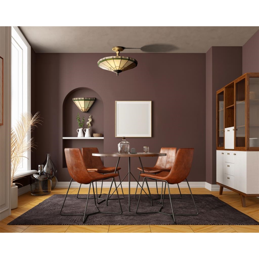 Searchlight - Candelabro montado à superfície Tiffany NEW YORK 2xE14/40W/230V