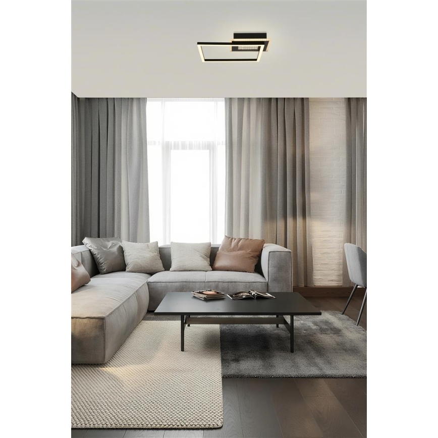 Searchlight - LED Candeeiro de tecto regulável QUADRATE LED/24W/230V 36x36 cm preto